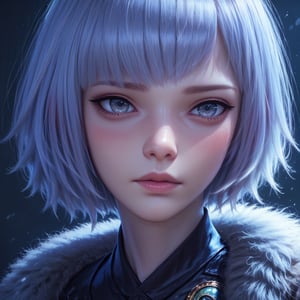 (score_9,score_8_up,score_7_up), ,(close up shot of face),(white hair),solo,best quality,delicate face,detailed facial features,detailed eyes,a bit cute,beautiful,gray eyes,short hair,blush,charming cold light background,TY,BYK,