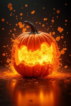 Exploding pumpkin.
BREAK
Extremely detailed, high-quality, hyper-realistic, masterpiece photography. very realistic. In frame, full length image, vibrant colors, sharp focus, depth of field, 32k photo, HDR, professional lighting, taken with Canon EOS R5, 75mm lens, soft focus, Professional Photoshoot Quality.,photorealistic,