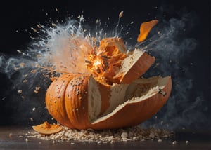 Exploding Pumpkin
Extremely detailed, high-quality, hyper-realistic, masterpiece photography. very realistic. In frame, full length image, vibrant colors, sharp focus, depth of field, 32k photo, HDR, professional lighting, taken with Canon EOS R5, 75mm lens, soft focus, Professional Photoshoot Quality,