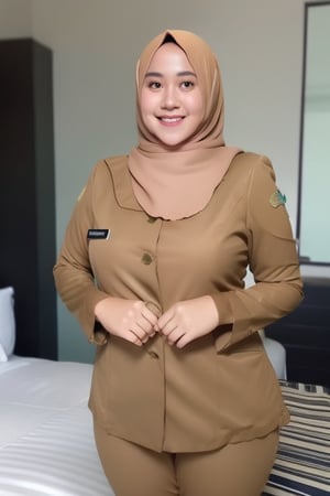 Prompt: indonesian woman wearing hijab pns, chubby face, beautiful woman, big breast, curvy body, chubby body, full body, pns suit tight, on the bed in the room hotel,Negative prompt: EasyNegative,Steps: 20,Sampler: Euler a,KSampler: euler_ancestral,Schedule: normal,CFG scale: 7,Seed: 0,Size: 512x768,VAE: None,Denoising strength: 0,Clip skip: 2,Model: MikasMix_v2,LoRA: IndoHijab_v1