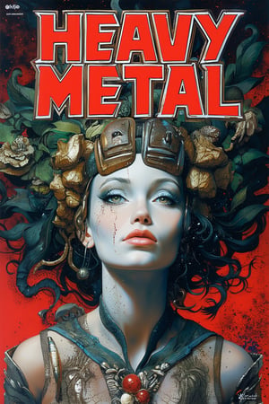 PT[WPM], (Perfectly recreate the logo of Heavy Metal magazine and use the correct font and design for the text "Heavy Metal" as the world famous magazine:1.4), Generate a cover for the magazine "Heavy Metal featuring: (masterpiece, high quality, 8K, high_res), 
sticker art style, surreal picture, comic style, scifi,
the Poison Ivy in the cosmo opera setting, vibrant flat coloring, intricate details, inspired by Mass Effect by Bioware studio and DC comics, 
graphic illustration, 