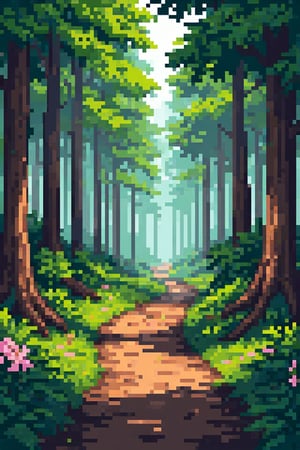 //quality, (masterpiece:1.4), (detailed), ((,best quality,)),//Anime style illustration of a muddy path  through a sequia forest, leaves, flowers, raining hard, studio ghibli style, intricately detailed, best quality, sunshine,in the style of aziib_pixel