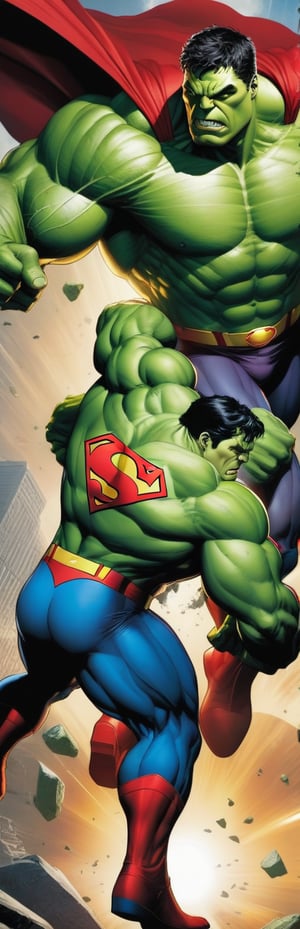 hulk with superman fight