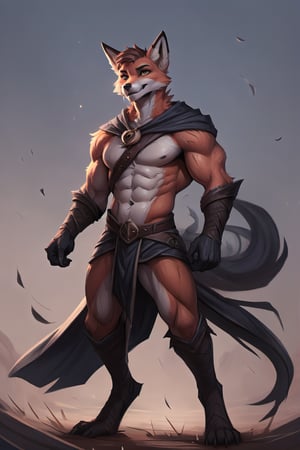 by_{arbuzbudesh}, muscular, anthro, fox, mage