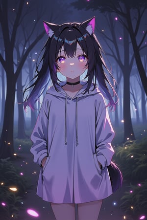 (((in a park at night, moist atmosphere, sentimental air, pastel colors, soft touch, light colors, hands in pockets))),
masterpiece,best quality,ultra detailed,.
1 cute shota,wolf ears,wolf tail,black hair,long hair,
choker,pale light,short coat,pastel fall clothes,smile,glowing,bright,luminous skin,glowing brightly,warm light,radiant,soft,glowing skin and vibrant, luminous features,glowing visual effects,glowing particles,neon