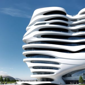 (master piece)(biomorphic building), rhombuses facade pattern, zaha hadid, Calatrava, glass windows,  concrete,  house with tesselated facade, front street view,photo-realistic,hyper-realistic, parametric architecture,8k, ultra details,Low-rise building,Manufactured goods,Theatre stadium,Tower,ellipsoid,tarmac,Air terminal,seaside,Golden fashion,Minimalist style,Water style,mobility,

An architectural wonder with a daring configuration and ground-breaking design.This structure could be a museum or a company building.4k image photo like,(detailed)