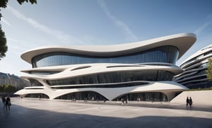 (master piece)(biomorphic building), rhombuses facade pattern, zaha hadid, Calatrava, glass windows,  concrete,  house with tesselated facade, front street view,photo-realistic,hyper-realistic, parametric architecture,8k, ultra details,Low-rise building,Manufactured goods,Theatre stadium,Tower,ellipsoid,tarmac,Air terminal,seaside,Golden fashion,Minimalist style,Water style,mobility,

An architectural wonder with a daring configuration and ground-breaking design.This structure could be a museum or a company building.4k image photo like,(detailed)