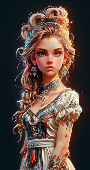 A Slavic girl in a beautiful dress. 
the sampler. in the style of Vrubel.rossdraws