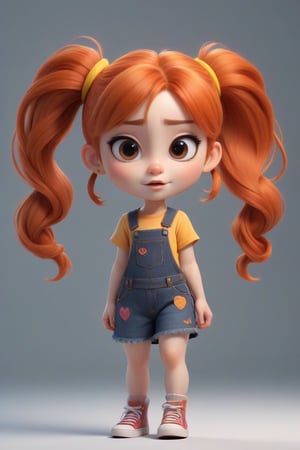 4d photographic image of full body image of a cute little chibi girl, surreal, orange red hair, vivid colours octane render trending on artstation, artistic photography, photorealistic concept art, soft natural volumetric cinematic perfect light, UHD white background, Dream House, Disney style, Disney Pixar style,score_9, modern Disney, SDXL,Cartoon,photo r3al,better photography,Beauty,1girl,Disneystyle,cartoon,mega twintails,undercut