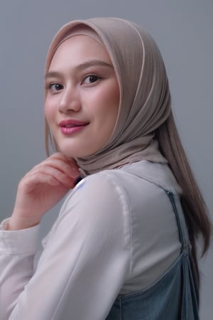 Here's a prompt based on your input:

Juergen Teller photographs a young Korean idol with brown skin and white hijab against a crisp white Hasselblad-styled backdrop. The subject sits solo,naked,no_clothes against a very detailed office background featuring pastel colors. Sharp contrasty lighting highlights the model's hair strands, denim textures, and subtle shadows. A desaturated color palette with light baby blue accents adds to the retro aesthetic. Extreme close-ups capture fine details in every strand of hair and texture of fabric. The scene is set in an 8K ultra high definition studio editorial style.