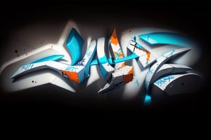 Crea un graffiti 3D con el texto: "JAHZ" , ultra detallado, JAHZ, palabra JAHZ, colores azul, naranja, blanco y rosa,no humans, building, glitch,3D,Graffiti 3D,graffiti,graffiti 3d,pieza, obra maestra, 4k, realista, VERIFICA QUE EL GRAFFITI FORME LA PALABRA JAHZ.