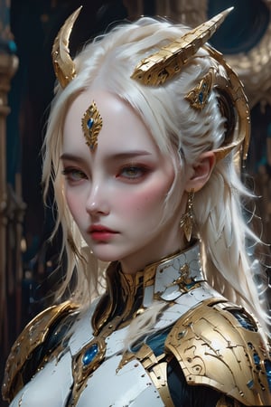 detailed full-length picture, masterpiece, best quality, ultra high resolution, visually stunning, beautiful, award-winning art (abstract art: 1.3), beautiful ))) ,full body, epic realistic, Warhammer 40000 style A custodes girl in golden armor with white hair,  perfect eyes, sexy lips, sharp focus, studio photo, intricate details, highly detailed, by greg rutkowski, more detail XL, hyper detailed, realistic, cinematic lighting,Expressiveh,concept art