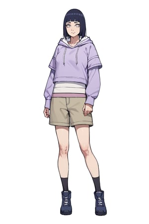 score_9, score_8_up, score_7_up, score_6_up, score_5_up, score_4_up, BREAK, source_anime,1girl, hinata_v2,hoodie,shorts,full body