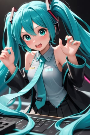 hatsune miku, playing in the xbox
