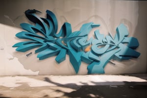 Immerse in a gritty urban alleyway at dusk, where the word 'JAHZ' explodes from the wall in bold, 3D graffiti. Vibrant neon hues of electric blue, lime green, and fiery orange dance across stylized letters, which appear to protrude from the dark, rough-hewn concrete surface. Strong shadows cast a dramatic glow, emphasizing the textured details: cracks, rust, and peeling paint effects that add depth and realism to the artwork. The stark background highlights the dynamic, layered design, as if the letters are bursting forth from the very wall itself.,Graffiti 3D,graffiti 3d