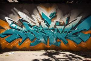 Immerse in a gritty urban alleyway at dusk, where the word 'JAHZ' explodes from the wall in bold, 3D graffiti. Vibrant neon hues of electric blue, lime green, and fiery orange dance across stylized letters, which appear to protrude from the dark, rough-hewn concrete surface. Strong shadows cast a dramatic glow, emphasizing the textured details: cracks, rust, and peeling paint effects that add depth and realism to the artwork. The stark background highlights the dynamic, layered design, as if the letters are bursting forth from the very wall itself.,Graffiti 3D,graffiti 3d