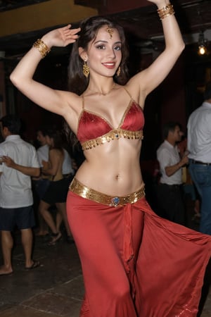 Typical Egyptian belly dancer at a cabaret after work, sweat, sweaty, face