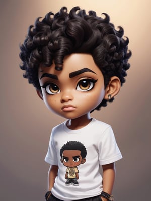 {{{masterpiece}}}, {{{best quality}}}, {{ultra-detailed}}, {beautiful detailed eyes}, 1boy, Ink hair, short afro hair, Ink eyes, confused, squatting, stratosphere, upper body, Embroidered shirt,chibi emote style,bratz,emote