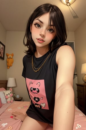 hannah owo
 -sexy posture-portrait-kawaii makeup-with blushes-thick lips-8k-raised eyebrows.
 portrait-long eyeliner-grimace on the lips-background-16k-contrast-close portrait details-agressive expresion-kawaii-owo-waifu-grimace on the lips--look up-oni chan posse-kawaii posse-owo posse-freckles- clothes-chubby-fatty-cosplayer aesthetics-black hair-colour clothes-jewells-colours-kawaii clothes- clothes-makeup exagerated-bedroom-room-adult face-shows teeth-realistic-zaloran style-caucasian-sexy expression-sexy pose-sexy lips-selfie-close face-piercings