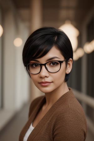 I am a woman with short black hair, brown eyes and glasses, strong, intelligent and capable of achieving any goal I set. My ideas are endless and my creations are unique.