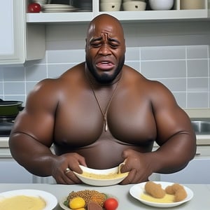 A 
Dwayne Douglas Johnson is crying because his black fat mom will not cook for him
