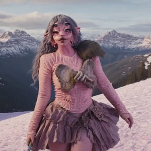 Pink and purple makeup, gorgeous makeup, a girl who is holding a sword while on a mountain, sword00, pink skin, four eyes, Full body, dark pink short curly hair, cured and detailed outfit, her hair is long and wavy, her hair is long, 4k, 18k, hairstyle, perfect face, Melanie, Adele, Long hair, masterpiece high quality 18K, Hyperrealism, Realistic vision, rosy cheeks, realistic woman, a girl, Woman, best quality, woman, high quality, good lighting, A woman, mountain00, Long hair, Pink skin, four eyes, Fancy, model, A woman. Pink and purple makeup, gorgeous makeup, long train skirt, hourglass00, pink skin, four eyes, Full body, a girl, dark pink short curly hair, cured and detailed outfit, her hair is long and wavy, her hair is long, 4k , 18k, hairstyle, perfect face, Melanie, Adele, Long hair, masterpiece high quality 18K, Hyperrealism, Realistic vision, rosy cheeks, realistic woman, a girl, Woman, best quality, woman, high quality, good lighting, A woman, menace00, Long hair, Pink skin, four eyes, Fancy, model, A woman,Big Quality, Masterpiece, High Quality,Melanie Martinez, Beautiful, 1girl,4 eyes, Nymph, Pink Skin