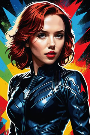 Scarlett johansson, Avengers Black Widow style suit, shadow boxing, art poster by gian galang, (((art style by gian galang))), (((design by gian galang))) , neck tattoos by andy warhol, sensual, sexy, very beautiful ñ, fight poster style, asian art, chequer board, mma, octogon, bright contrasting colours, stipple, black n white, ,Extremely Realistic, sharp focus, bokeh, intricate, UHD, 8K, masterpiece, perfect volumetric lighting, Epic light, intense colors, vibrant colors, chromatic aberration, full length poster,ink ,style