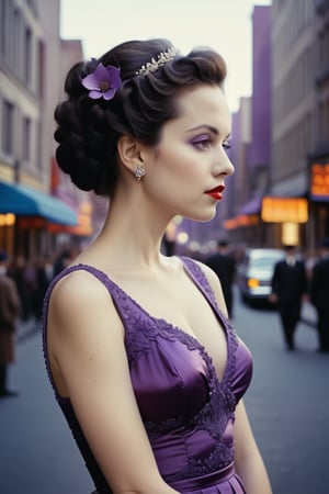 (((iconic other worlds extremely beautiful)))
(((intricate details,masterpiece,best quality)))
(((gorgeous, voluptuous,elegant)))
(((dynamic pose,looking at viewer, profile view)))
(((Purple colors background)))
(((Photo by Diane Arbus style))), cinematic moviemaker style