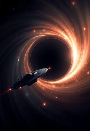 ultrarealistic ufo starship fleet flying in realistic black hole vortex8k resolution,sharp focus,