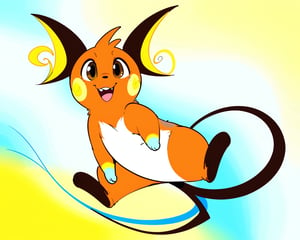 solo, feral, (raichu:1.5), orange fur, brown ears, yellow inner ears, brown eyes, wavy mouth, teeth, sharp teeth, open mouth, looking at you, cream countershading, yellow markings, brown markings, brown tail, dipstick tail, yellow tail, multicolored tail, multicolored fur, balancing, balancing on tail, spread legs, gradient background, blue background, yellow background, white border, white outline, three-quarter view BREAK (by diives, by minus8, by 1-upclock, by cruelpastry, by pixar:1.12), cartoon, 2d /(artwork/), cel shading, vibrant, colored line art, featured on pixiv, uploaded on twitter, uploaded on furbooru, made in 2024, wallpaper BREAK score_5_up, score_4_up, best quality, high quality, extremely high quality, highest quality, masterpiece, absolute masterpiece, 2k, 4k, 8k, 10k, 32k, 128k, hi res, absurd res, superabsurd res, insane res, huge filesize, irreplacable bvas, absurd filesize, highest resolution, popular, extremely popular, trending, hd, uhd, cute, adorable, soooo cute!!!!!, cuteness overload, award winning, overrated, overwhelmingly high quality, immense quality, great quality, overly high quality, completely high quality, immensely high quality, award winning art, buzzworthy, professional work, high detail, extremely detailed