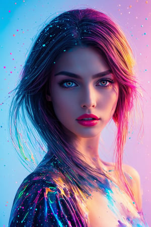 masterpiece, best quality, (extremely detailed CG unity 8k wallpaper, masterpiece, best quality, ultra-detailed, best shadow), (detailed background), (beautiful detailed face, beautiful detailed eyes), High contrast, (best illumination, an extremely delicate and beautiful),1girl,((colourful paint splashes on transparent background, dulux,)), ((caustic)), dynamic angle,beautiful detailed glow,full body,Young beauty spirit