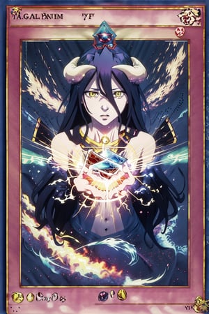 Yugioh card (anime style),masterpiece,best quality,HMG1, Albedo,