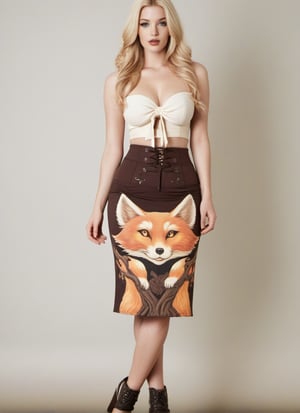 kitsune corsett midlength skirt 6-tails buxom adventure modern-clothing