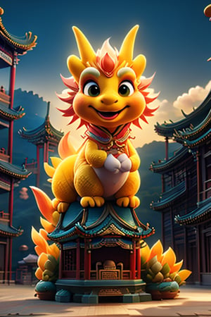 Imagine an image of a life-sized, SpongeBob SquarePants-shaped sponge with a charming rabbit head on top, set against a backdrop of majestic Chinese ancient architecture. The sponge is bright yellow, and the rabbit head is soft and fluffy, with long ears and a cute, smiling face. The background showcases a complex of traditional Chinese buildings, including pagodas, temples, and courtyards, with intricate details and vibrant colors. The lighting is soft and golden, enhancing the historical and cultural atmosphere. The composition is balanced, with the sponge positioned slightly off-center, drawing attention to the unique rabbit head and the stunning ancient architecture. The framing captures the sponge from the waist up, emphasizing its playful and endearing features against the rich cultural backdrop.