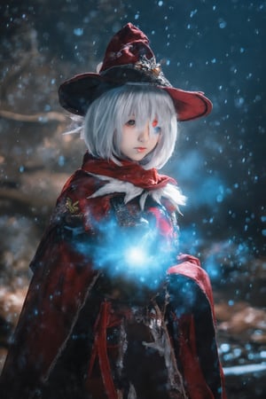 a realistic , young girl, cosplay, warrior, wizard, costume, fighting, monster, magic, knight, sharp focus, light aura, witchcraft