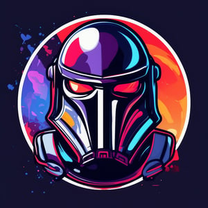 youtube logo design, anything that symbolize Dopamine Rush, Mandalorian style