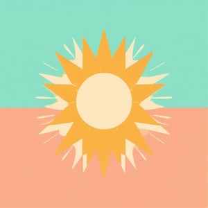 Create a minimalist logo featuring a stylized sunburst icon, exuding positivity and movement. The design blends clean lines with subtle retro touches, using a soft color palette of peach, mint green, and mustard yellow. The channel name is presented in a sleek, sans-serif font, enhancing the modern yet nostalgic feel. The composition is balanced and dynamic, capturing a timeless and lively vibe.