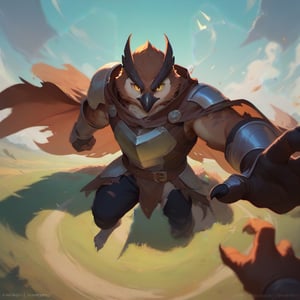 score_9, score_8_up, score_8, score_7_up, 8k, high quality, anthro, POV, Dynamic angle, anthro, Owl, magic knight, (leather armor, tattered cape, magic gauntlets), yellow eyes, brown feathers, agressive, talons, black pants, male, anthro, action pose,(rugged appearance, scruffy), stand off, fierce, daytime, at day, outside, barren field, masterpiece, best quality, highly detailed, (perfect eyes:1.1)
    