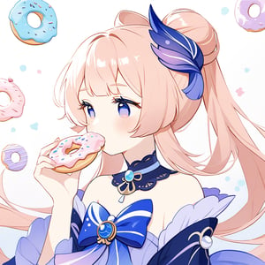 Kokomi Genshin Impact, cute beauty eating a donut