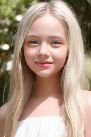 High detaild images sharpness, beautiful face, masterpiece, 8k, HDR, hyperrealistic, Masterpiece, photorealistic, RAW photo, best quality, (sharp:1),high-resolution photograph, Full body view of  11 yo little tween girl, tween girl, white hair, smiling face, blue eyes, blush, blushed, blushing, pale white skin,slender girl, beautiful face, masterpiece, 8k, HDR, hyperrealistic, beautiful face, perfect body, happy, smile, fun, childish hippie wear, wearing only a Hippie dress, smile, petite, lolicon, cute, sweet, pov, stunning use of shadows, in the syle of crisp lines and forms, UHD, shot on a Sony A7III --ar 1:2 --style raw --stylize 250,csr style,High detaild images sharpness, beautiful face, masterpiece, 8k, HDR, hyperrealistic,  photorealistic, RAW photo, best quality,tween girl body by David Dubnitskiy,Detailedface