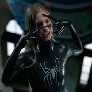 Sophia valverde angry rage ripping the black liquid latex symbiote slime , female , blonde hair , long hair, 1girl, symbiote tendrils, Spider-Man 3, realistic style, slim body shape, sexy female body, girl sexy, bell tower background ,  girl screaming , beautiful girl screaming , 18 year old girl 