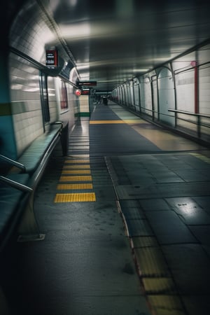 a train moving in the subway