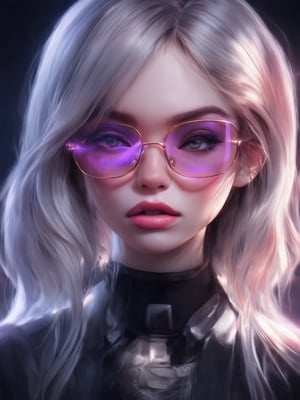 Similar graph, a cyberpunk girl, Wear clear neon glasses, cyberpunk., golden ratio details, 32k uhd, fantasy, cyberpunk, intricate, decadent, highly detailed, digital painting, ever after high, octane render, artstation, concept art, smooth, sharp focus, illustration, art by artgerm, loish, wlop. (heartwarming, uplifting, charming), (UHD, masterpiece, detailed eyes, detailed face, highest quality), (light leaks, subsurface scattering, rim light, beautiful lighting and shading, deep background, vibrant complementary colors, sharp focus)