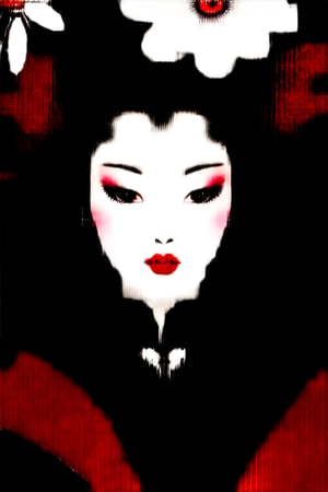 masterpiece, Oiran, beautiful, ukiyo-e, sakura, samura, cyberpunk, darkness, cool girl, fashion, si-fi kiyoto, hided monster