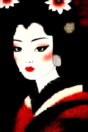 masterpiece, Oiran, beautiful, ukiyo-e, sakura, samura, cyberpunk, darkness, cool girl, fashion, si-fi kiyoto, hided monster