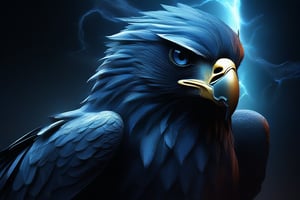 A mystical, ancient eagle with mysterious, futuristic powers.