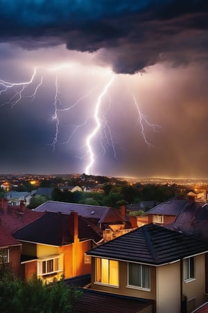 (masterpiece:1.4), best quality, watercolor, ink, oil and pencil, oil painting, a lightning bolt storm over houses in a dark city sky that are lit up, lightning, scenery, no humans, cloud, sky, electricity, cloudy sky,  ultra highres, (realistic, photo-realistic:1)