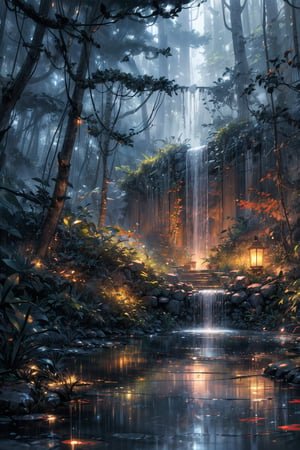 score_9, score_8_up, score_7_up,background illustration,  A rainforest, (ultra realistic:1.5), ethereal, cloudy environment, a single wall,  short wall,  A washing basin attached to the wall, middle of a rainforest, light rain shower, hyper realistic background, main focus is basin, a washing basin in the middle of the photo, washing basin, only basin, no character,only background, no human, no character, only scenery, no human, 100 years old wall, beautiful, ethereal, hyper realistic, hyper detailed, front angle, unreal engine 5, forest background, hyper realistic environment,more detail XL,Magic Forest,FFIXBG