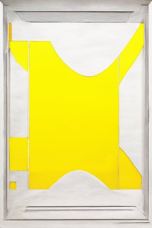 A vibrant and sunny yellow color model is framed against a bright white background, with subtle warmth radiating from within. The composition showcases a simple yet striking geometric shape, with bold lines and curves that evoke a sense of playfulness. The yellow hue is evenly distributed, with slight variations in tone to create visual interest.