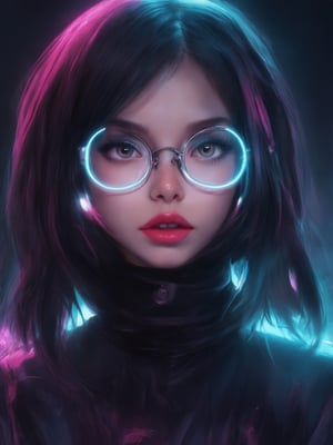 Similar graph, a cyberpunk girl, Wear clear neon glasses, cyberpunk., golden ratio details, 32k uhd, fantasy, cyberpunk, intricate, decadent, highly detailed, digital painting, ever after high, octane render, artstation, concept art, smooth, sharp focus, illustration, art by artgerm, loish, wlop. (heartwarming, uplifting, charming), (UHD, masterpiece, detailed eyes, detailed face, highest quality), (light leaks, subsurface scattering, rim light, beautiful lighting and shading, deep background, vibrant complementary colors, sharp focus)